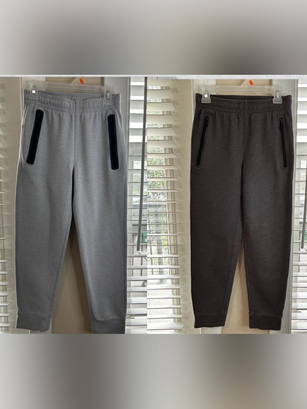 Old Navy Kids Light Gray & Charcoal Zip-Pocket Joggers - Pack